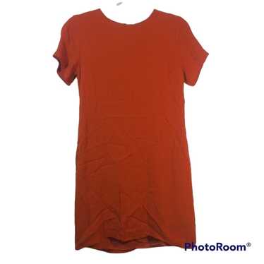 Olivaceous Burnt Orange Short Sleeve Sheath Dress 