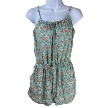 Floral Romper Forever 21 Size Small Green Pink