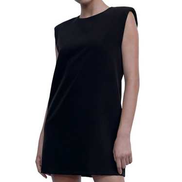 Zara M Black Mini Dress Sleeveless with Shoulder P