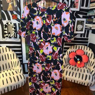 ZARA TRF COLLECTION FLORAL MIDI DRESS SZ S