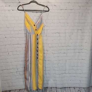 Urban Outfitters linen blend striped midi dress - image 1