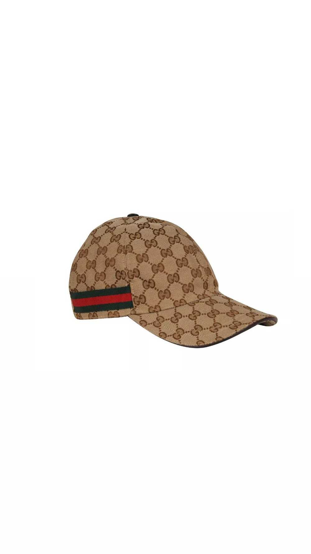 Gucci GG Logo Baseball Hat Beige Tag Web Stripe L… - image 1