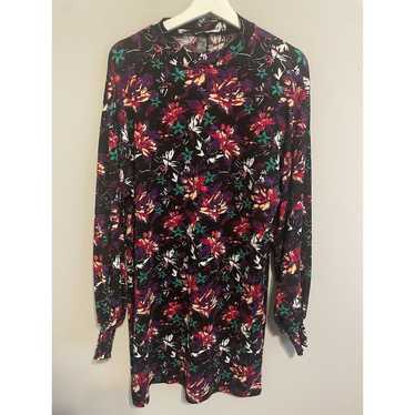 Zara Long Sleeve Floral Print Short Dress Size L