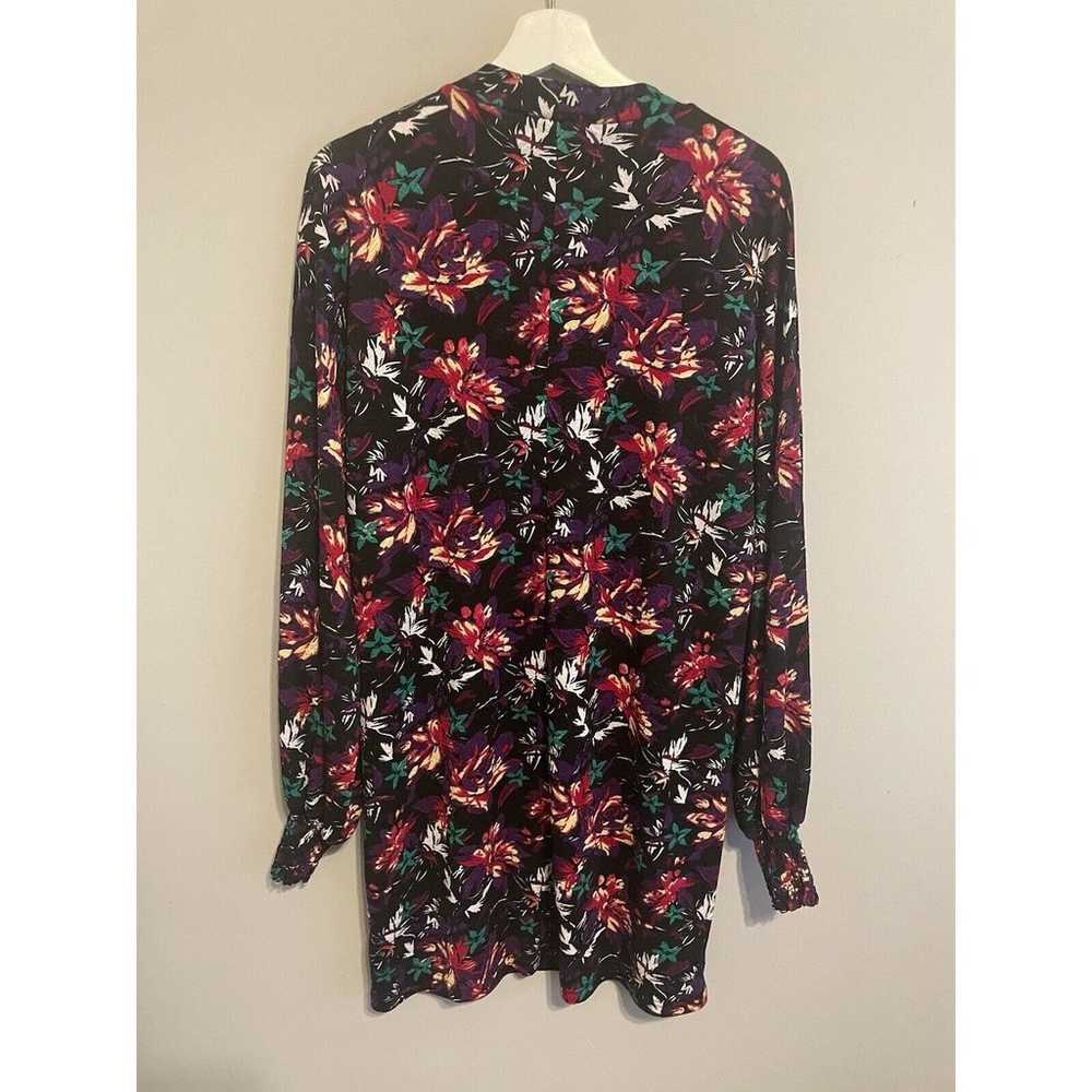 Zara Long Sleeve Floral Print Short Dress Size L - image 6