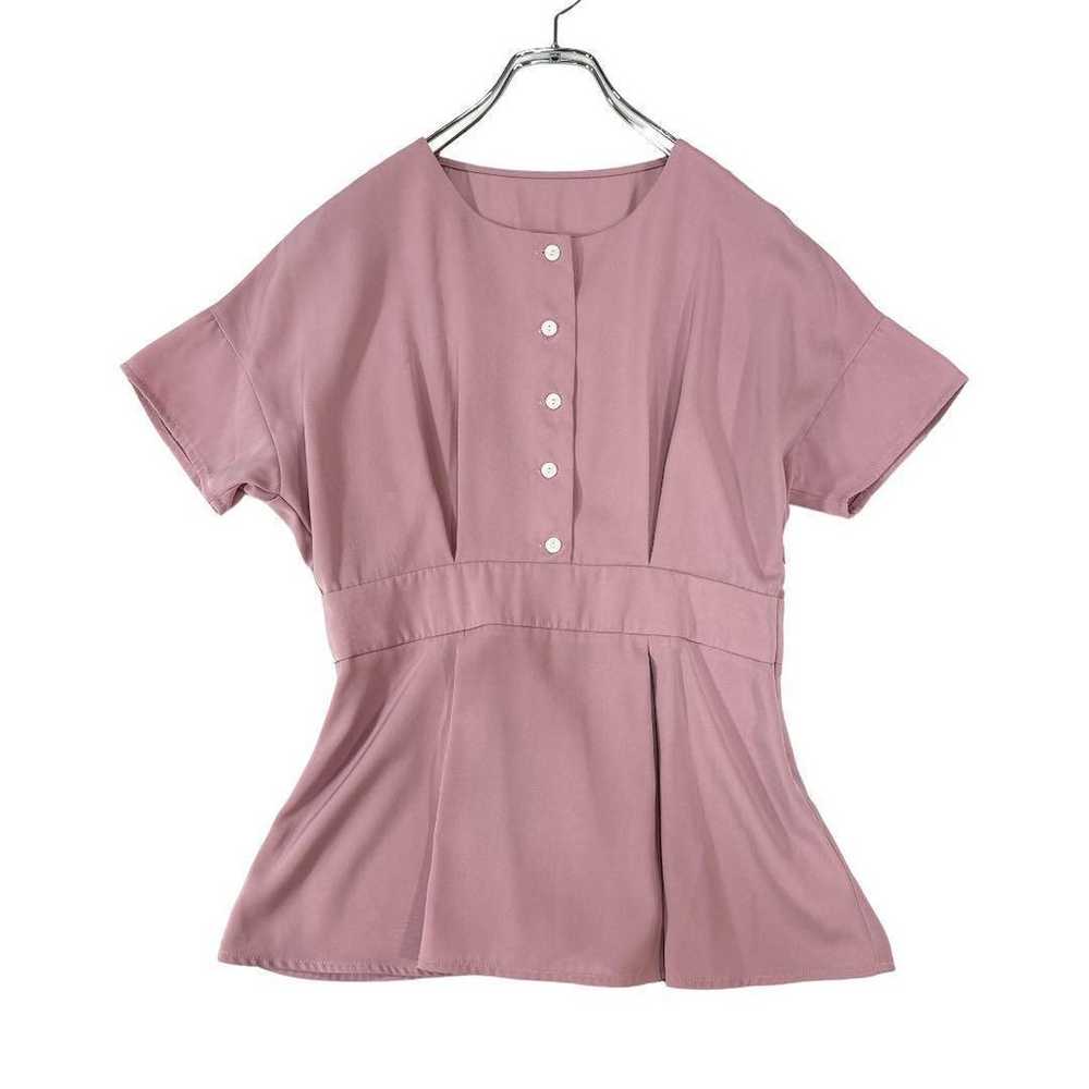 2449 Medum blouse short-sleeved pink tunic T-shir… - image 2