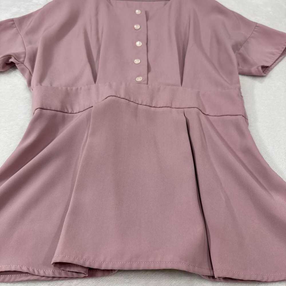 2449 Medum blouse short-sleeved pink tunic T-shir… - image 8