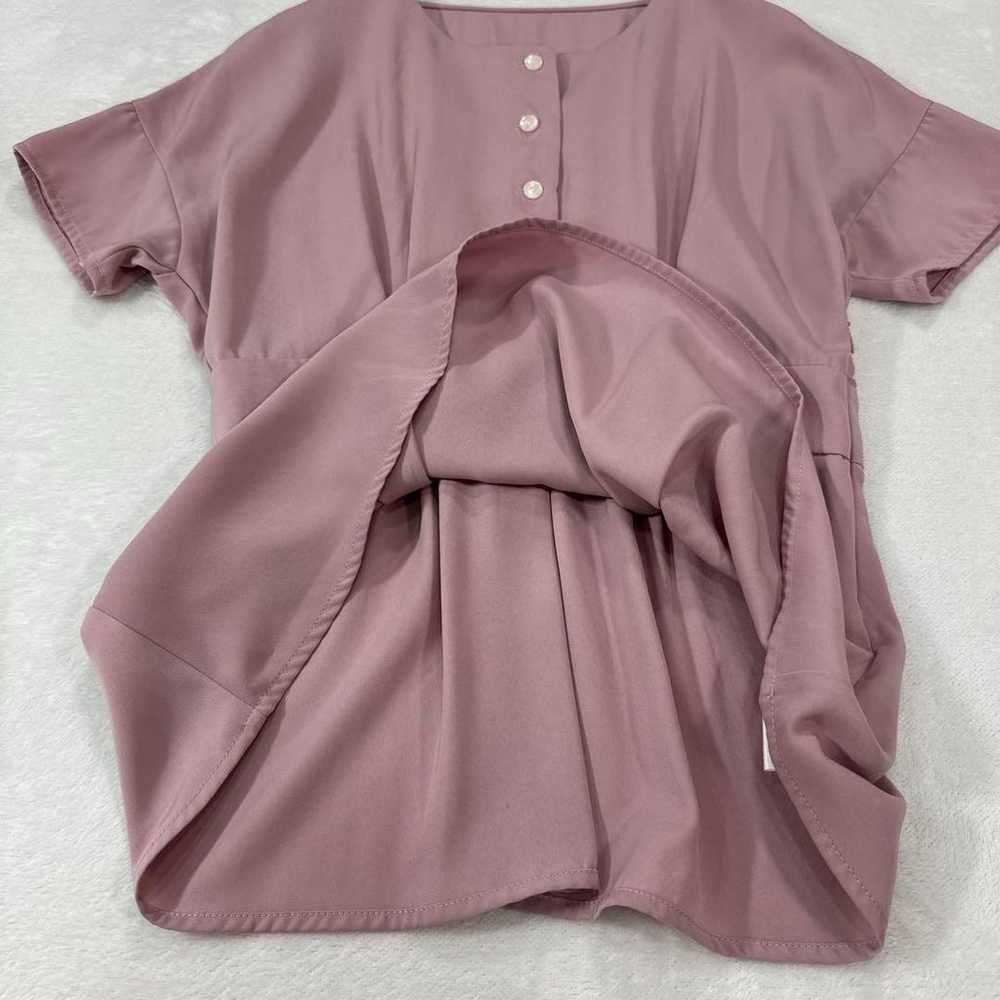 2449 Medum blouse short-sleeved pink tunic T-shir… - image 9