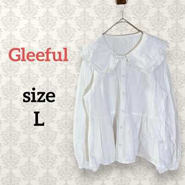 Gleeful Big Collar Cotton Blouse Slimming Effect … - image 1