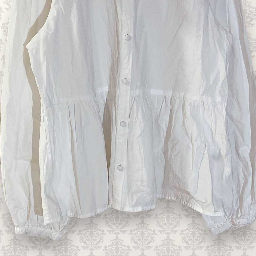 Gleeful Big Collar Cotton Blouse Slimming Effect … - image 4