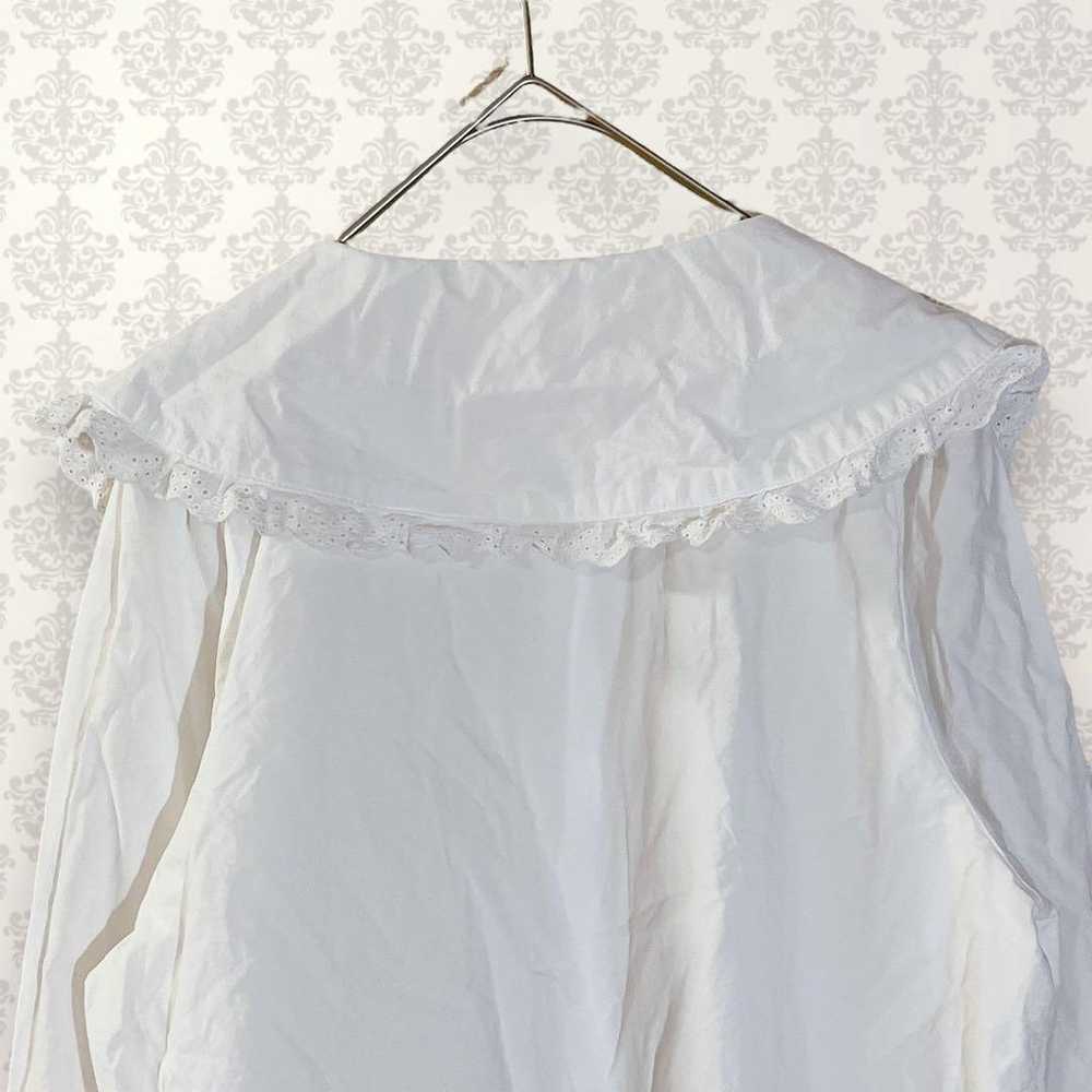 Gleeful Big Collar Cotton Blouse Slimming Effect … - image 7