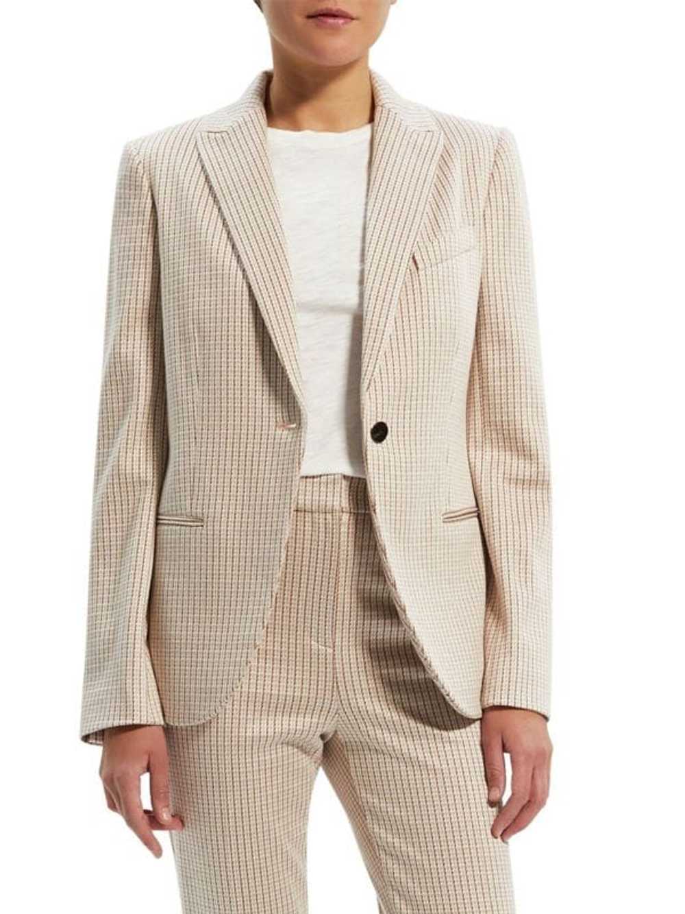 Theory Houndstooth Single-Breasted Blazer - 0 - B… - image 3