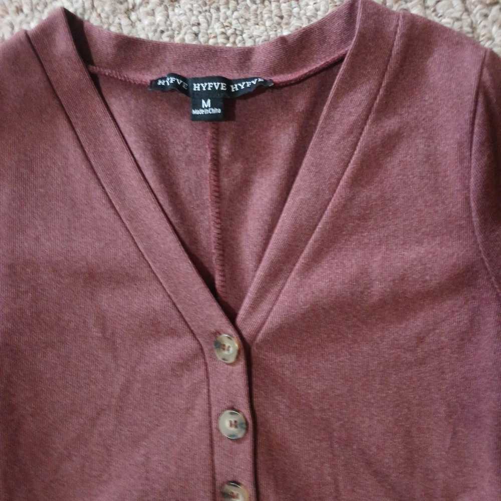 HYFVE HYFVE HYFVE Mauve vneck sweater dress NWOT … - image 5