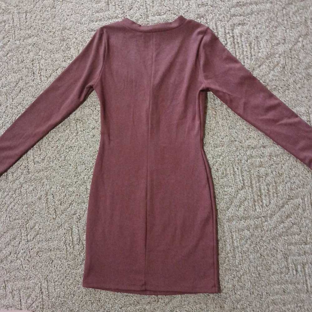 HYFVE HYFVE HYFVE Mauve vneck sweater dress NWOT … - image 7