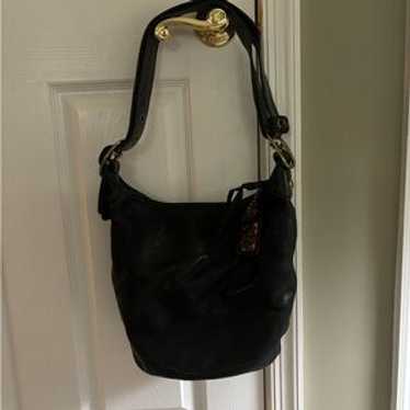 バッグ Vintage Coach Bleecker Bucket Bag Black Coach Vintage Bleecker Tattersall Vachetta Duffle Bucket Bag