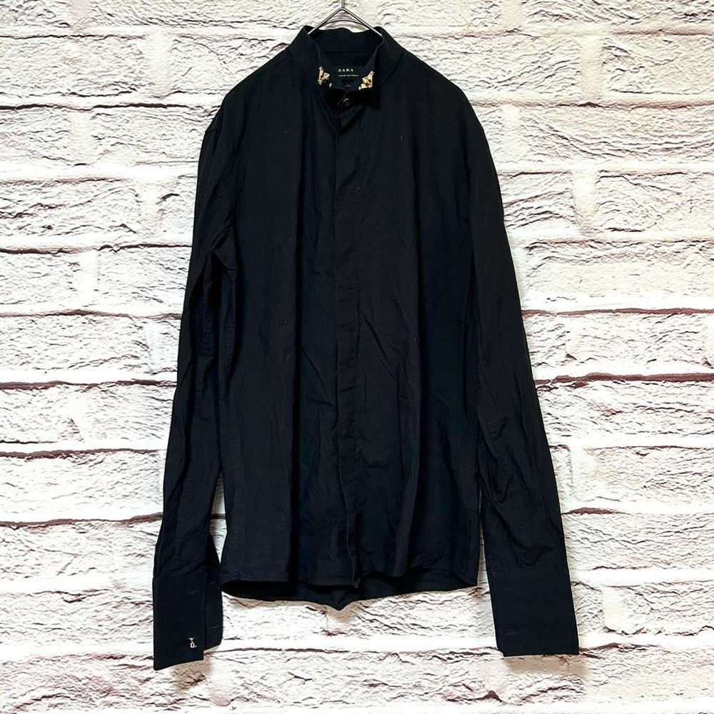 g106 Zara【38】tops shirt with collar, buttons, stu… - image 2