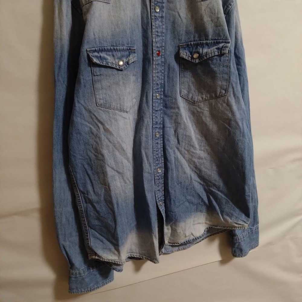 【CIAOPANIC TYPY】Denim Shirt Red Button Fake Leath… - image 3