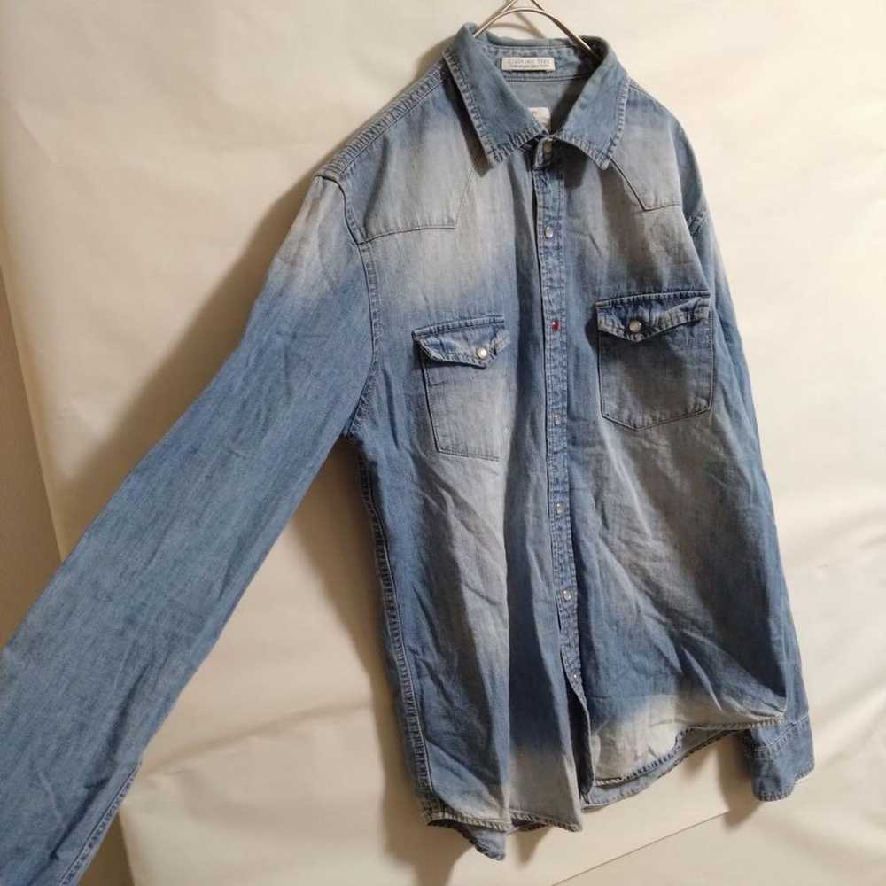 【CIAOPANIC TYPY】Denim Shirt Red Button Fake Leath… - image 4