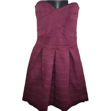 Express burgundy strapless bandage mini dress size