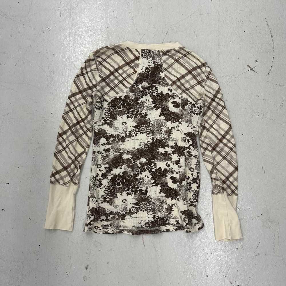 Decree Vintage Floral and Plaid Long Sleeve Top - image 3