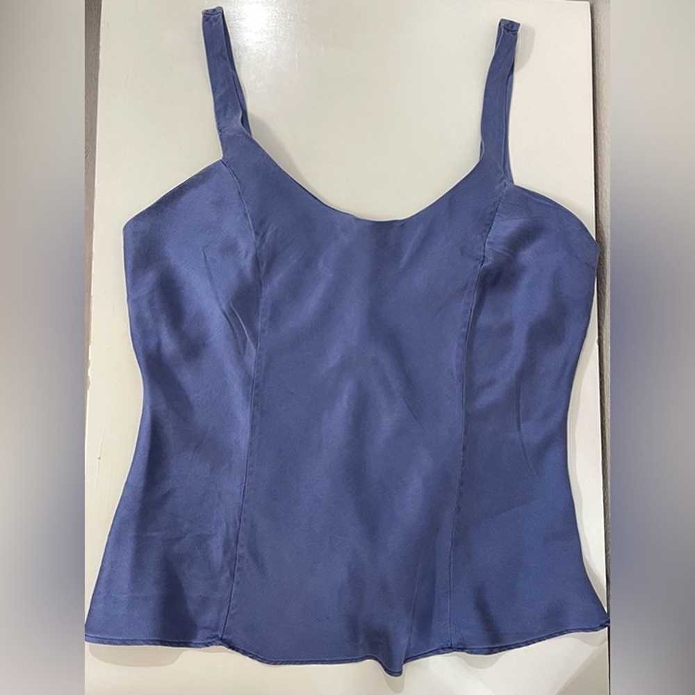 Victoria’s Secret Women’s Vintage Blue Silk Top S… - image 1