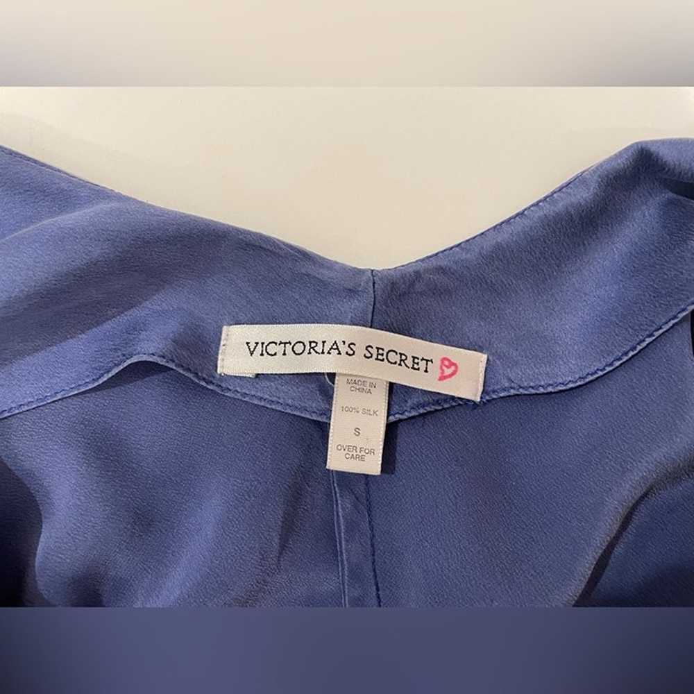 Victoria’s Secret Women’s Vintage Blue Silk Top S… - image 2