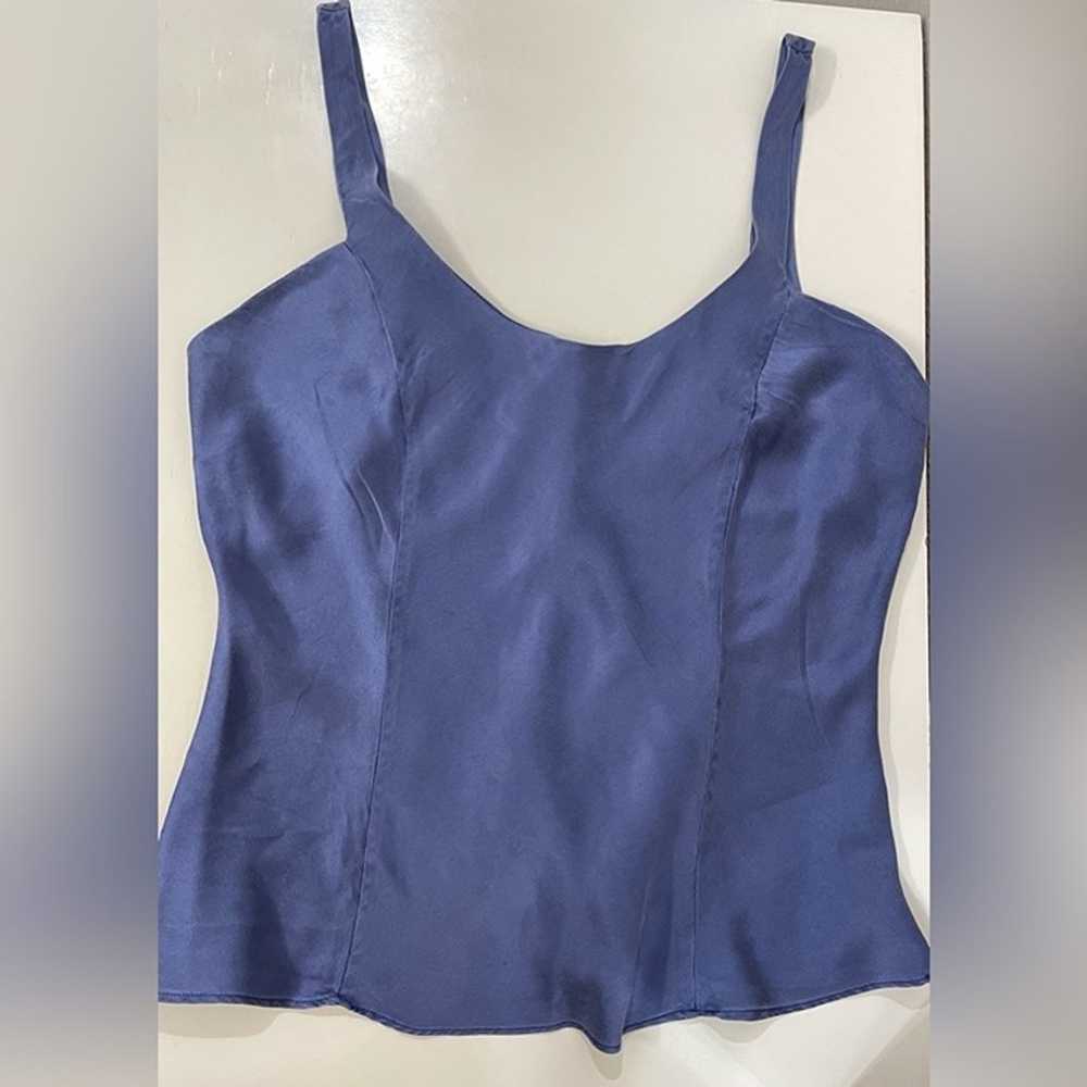 Victoria’s Secret Women’s Vintage Blue Silk Top S… - image 4