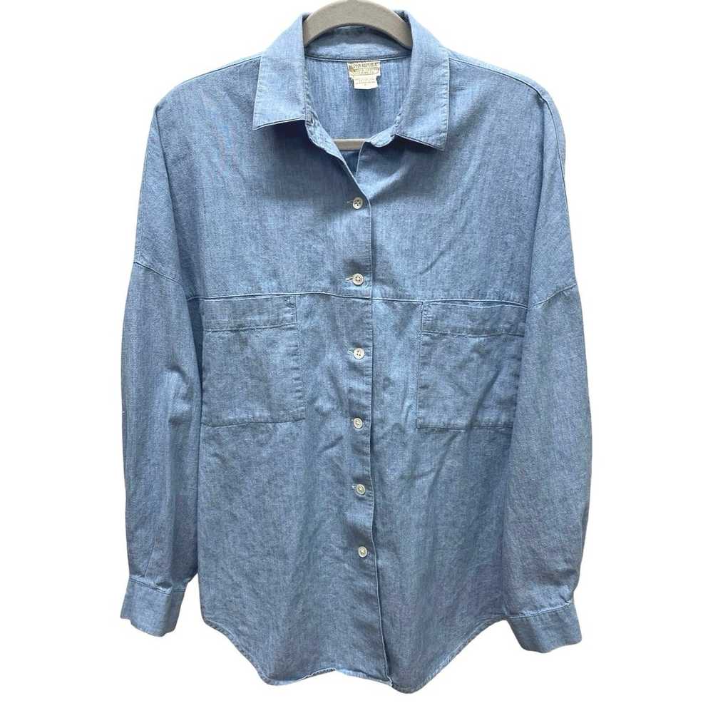 Vtg Banana Republic Safari Women’s L Blue Cotton … - image 1