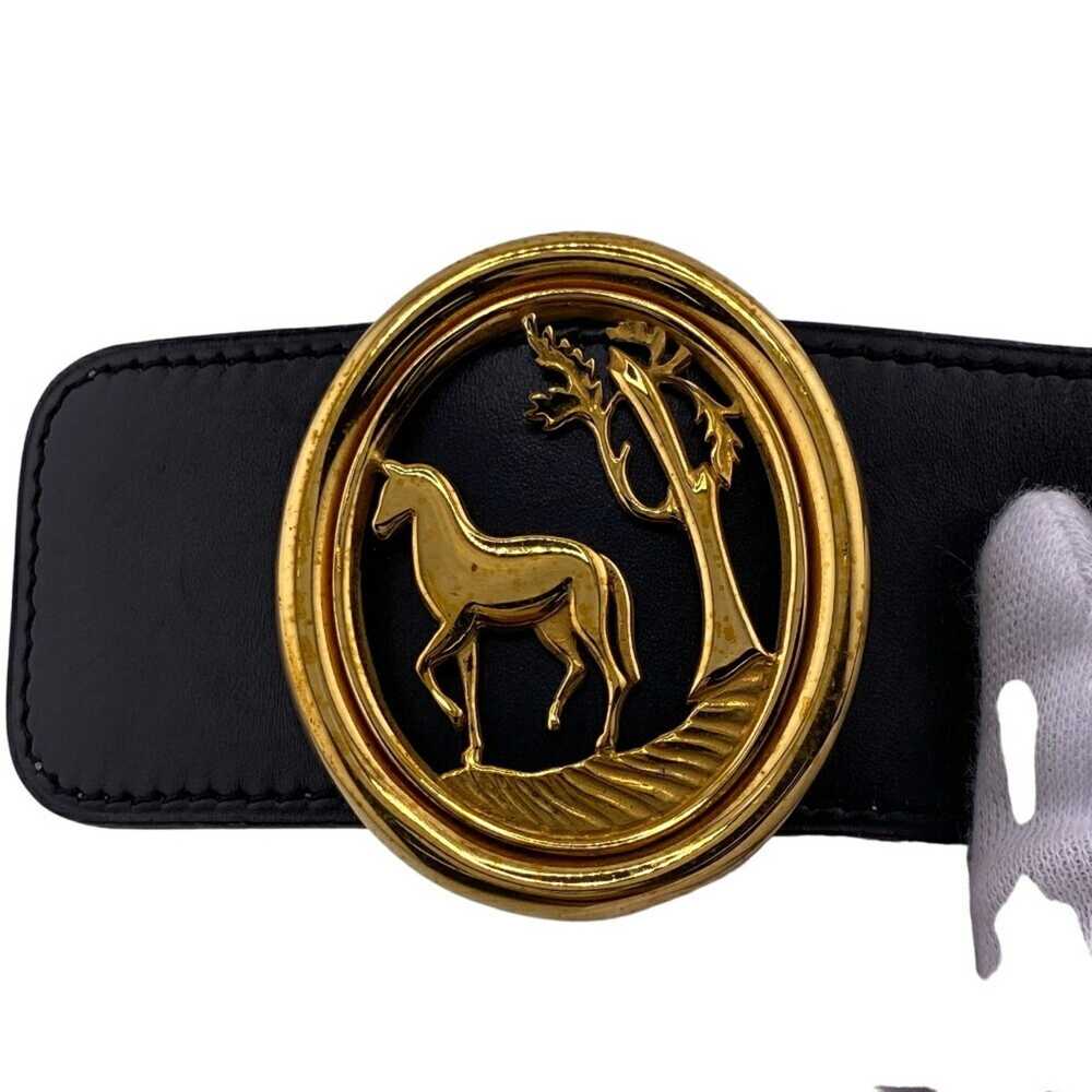 Hermes HERMES Horse Buckle Belt Black Unisex - image 6