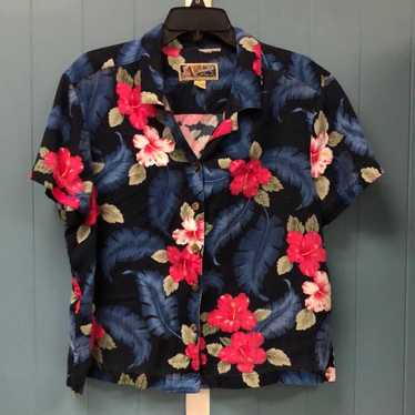 La Cabana vintage womens Hawaiian button down shi… - image 1