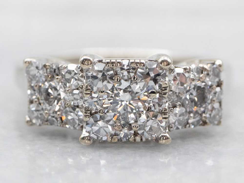 Diamond Cluster Engagement Ring - image 1