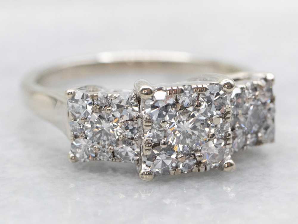 Diamond Cluster Engagement Ring - image 2