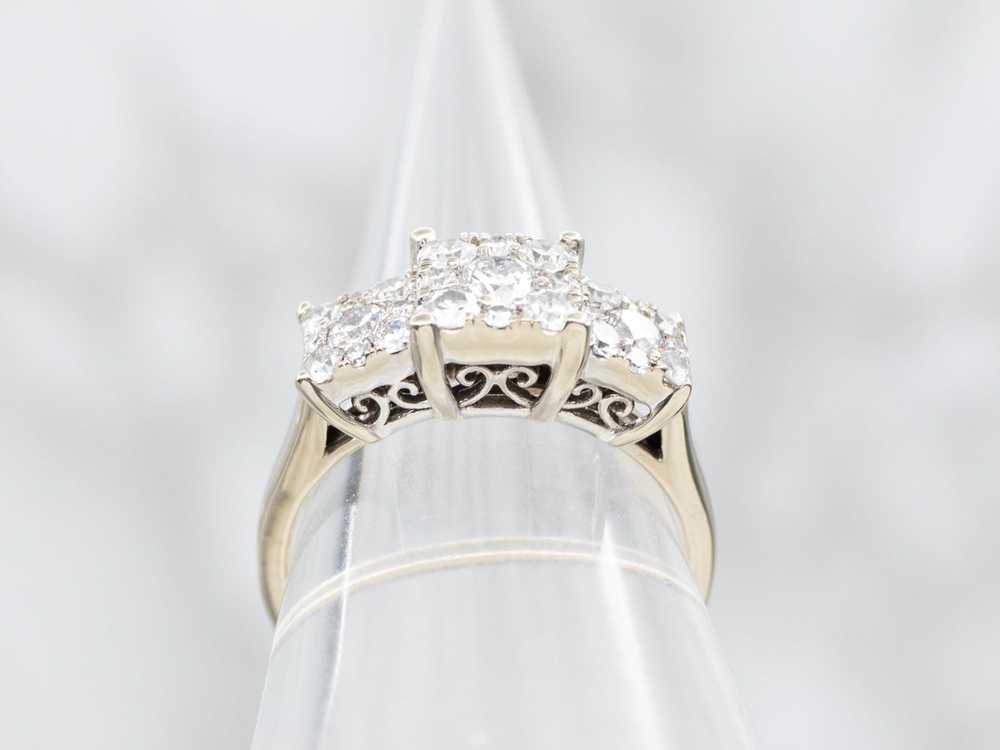 Diamond Cluster Engagement Ring - image 3