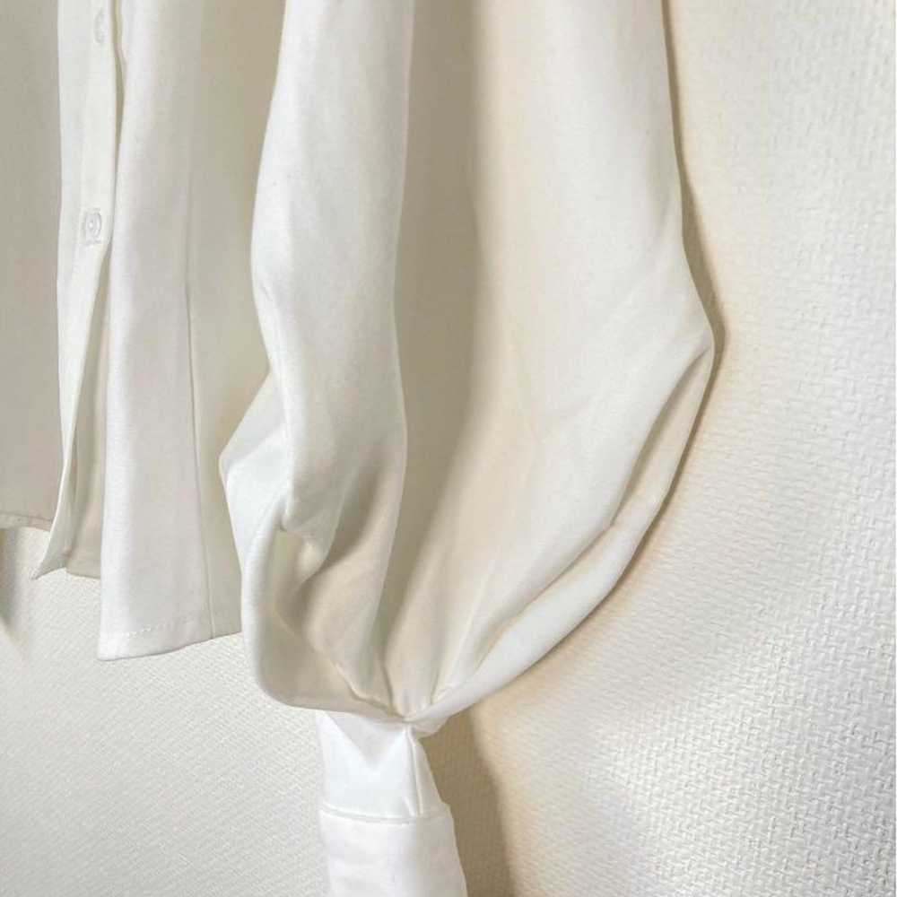 1515【JunoA】White Long Sleeve Shirt Balloon Sleeve… - image 9