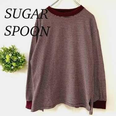 Sugarspoon [F] Cutsew Long T Knit 100% Cotton Bor… - image 1