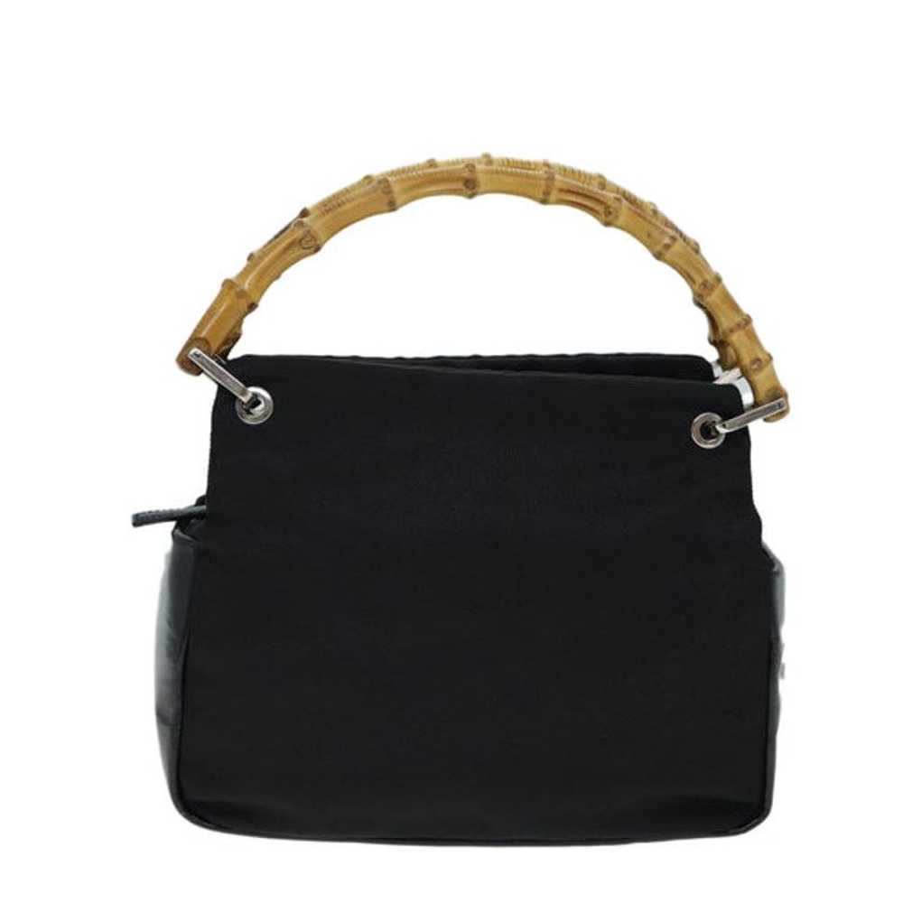 Gucci GUCCI Bamboo Hand Bag Nylon Black 000 1014 … - image 2