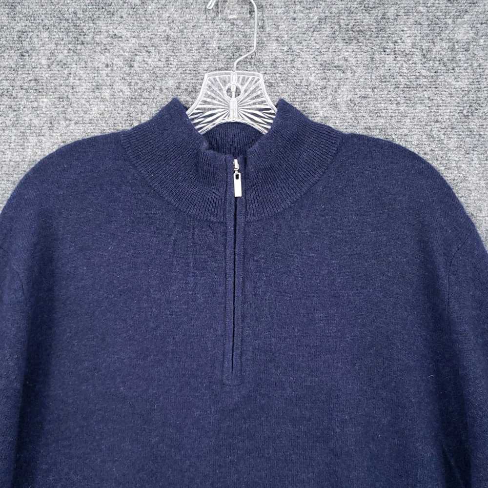 Tasso Elba Blue Cashmere Extra Large Men's XL 1/4… - image 3