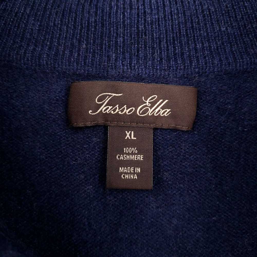 Tasso Elba Blue Cashmere Extra Large Men's XL 1/4… - image 7