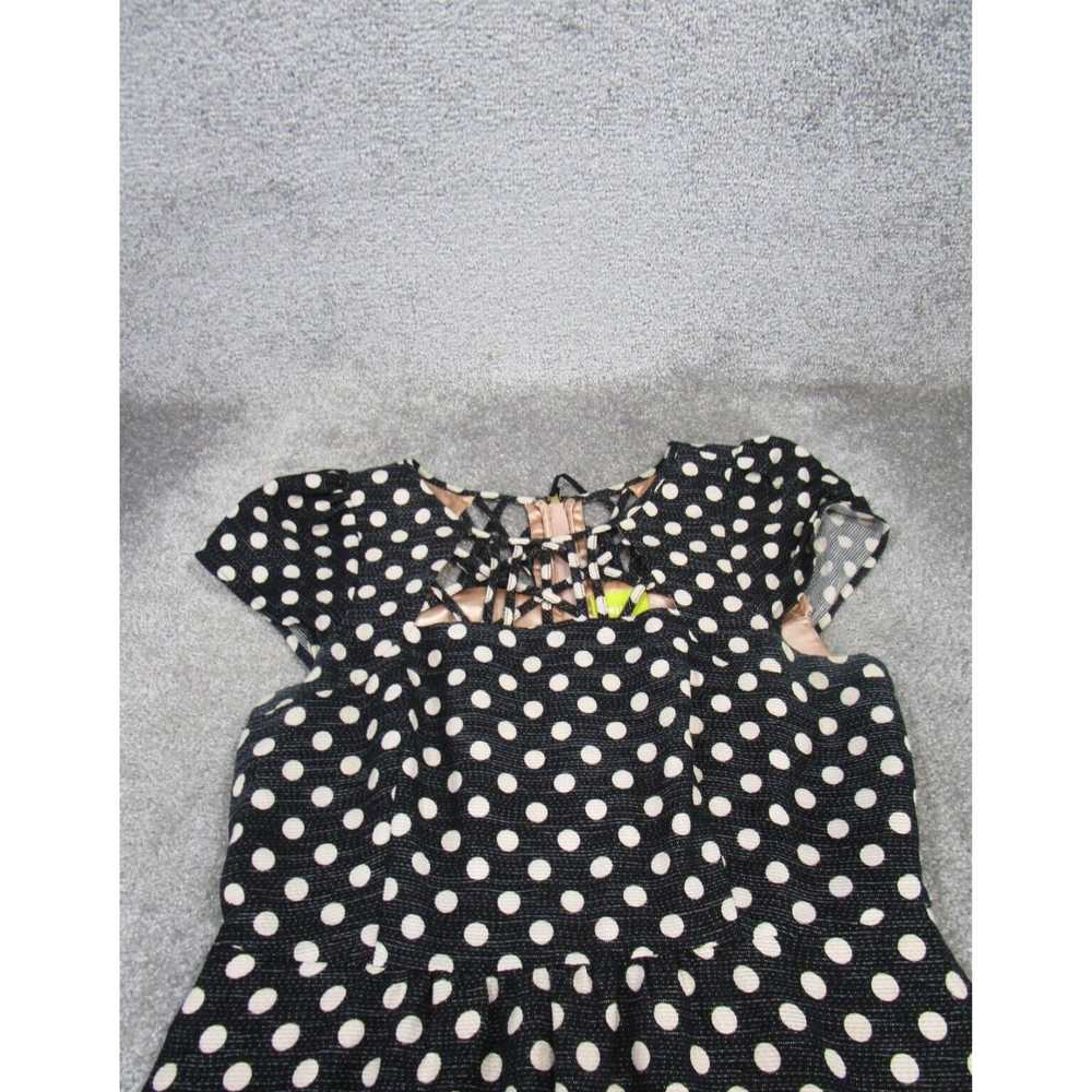 Vintage Black Polka Dot Cotton Blend Sleeveless F… - image 2