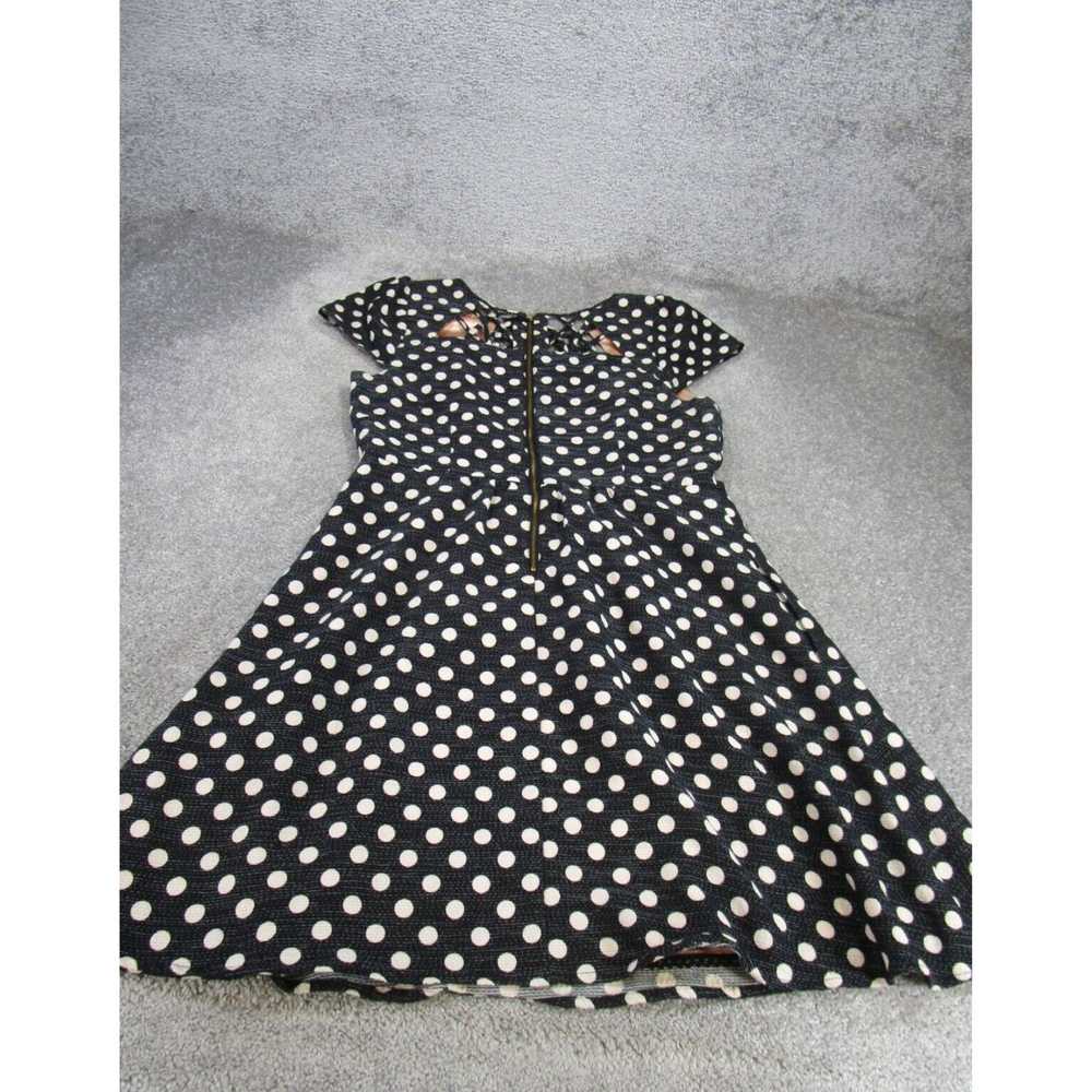 Vintage Black Polka Dot Cotton Blend Sleeveless F… - image 3