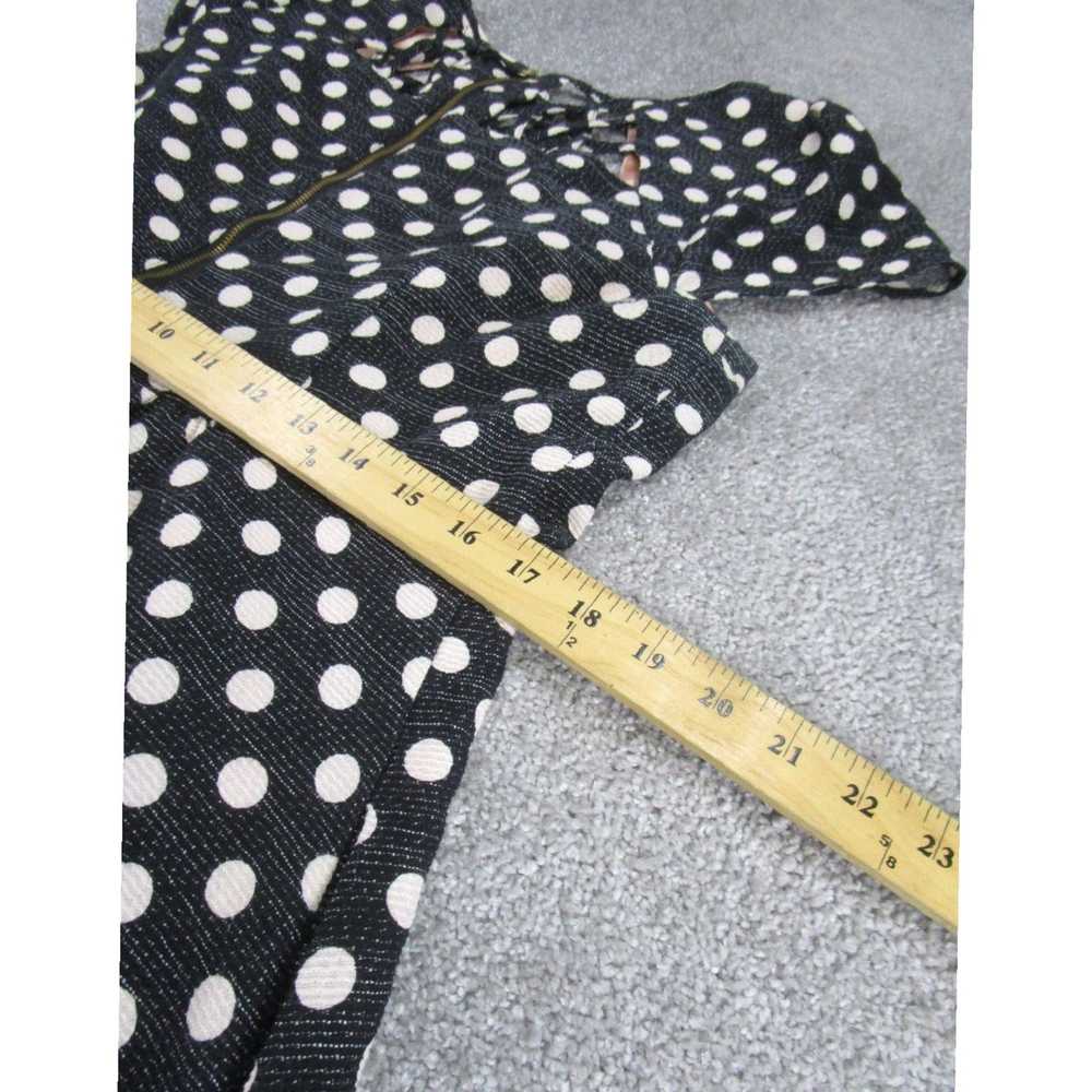 Vintage Black Polka Dot Cotton Blend Sleeveless F… - image 5