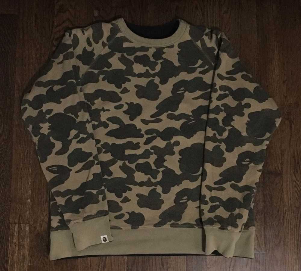 Bape Bape camo reversible crew neck sweatshirt - image 1