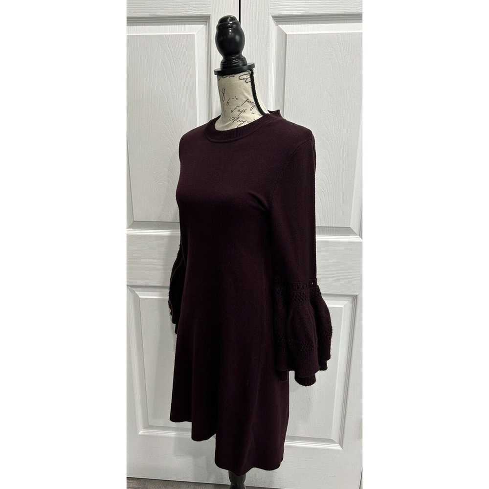 ELIZA J Burgundy Knit Sheath Sweater Dress Long B… - image 4