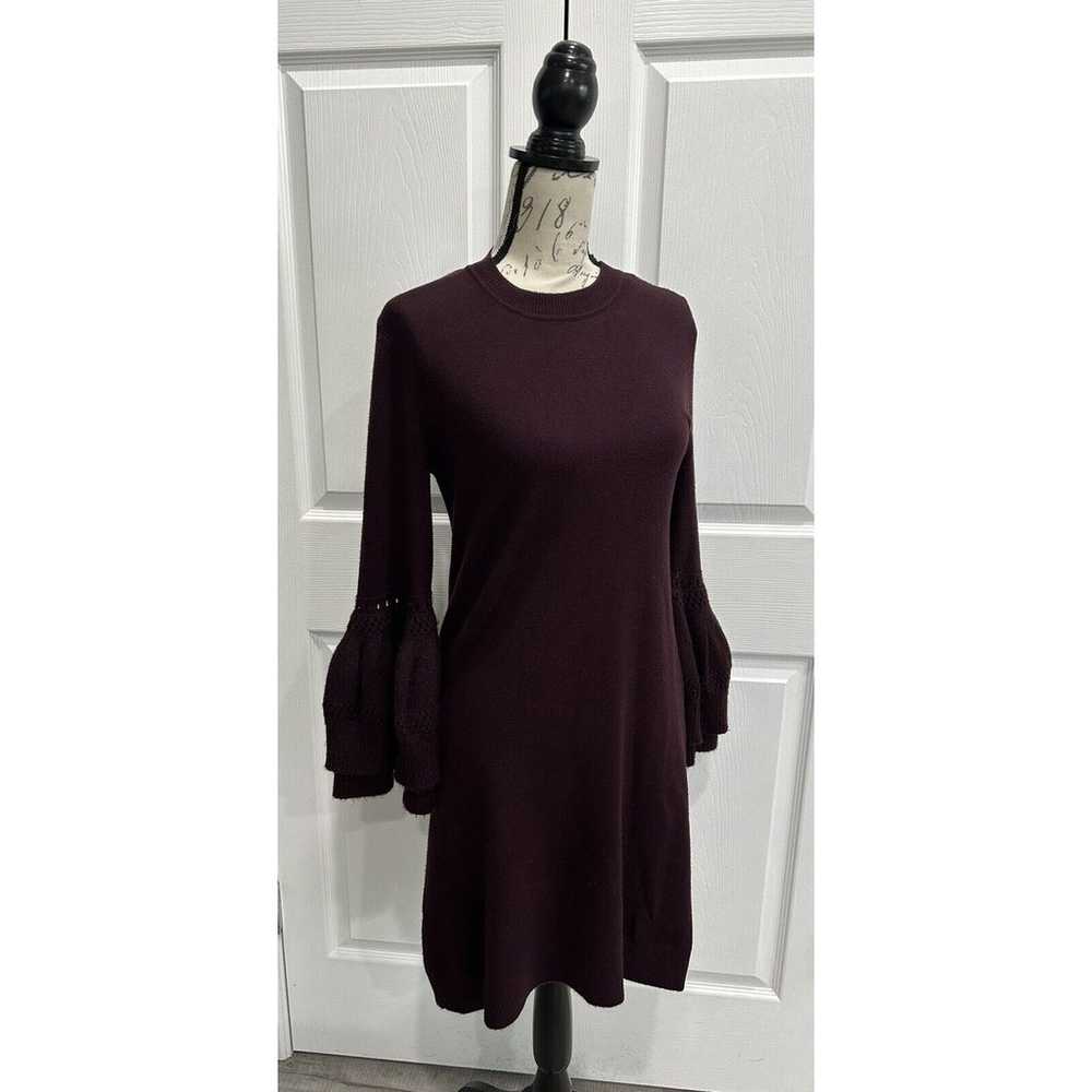 ELIZA J Burgundy Knit Sheath Sweater Dress Long B… - image 5