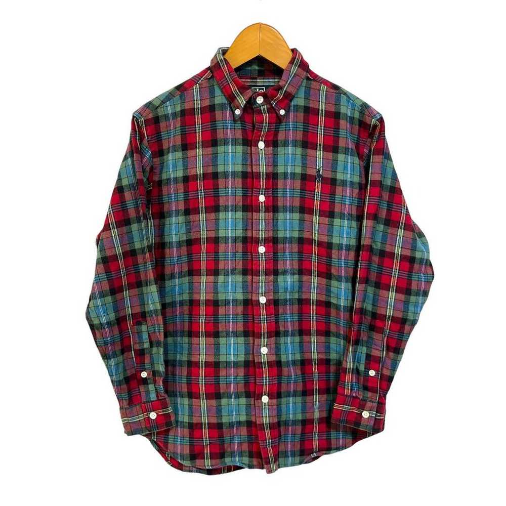 * Ralph Lauren Flannel Shirt from the 80s Red Che… - image 2