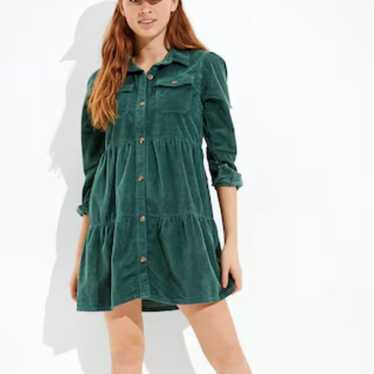 AE Corduroy Button-Up Babydoll Shirt Dress