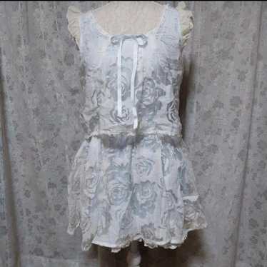 Liz Lisa Rose Pattern Dress Light Blue White