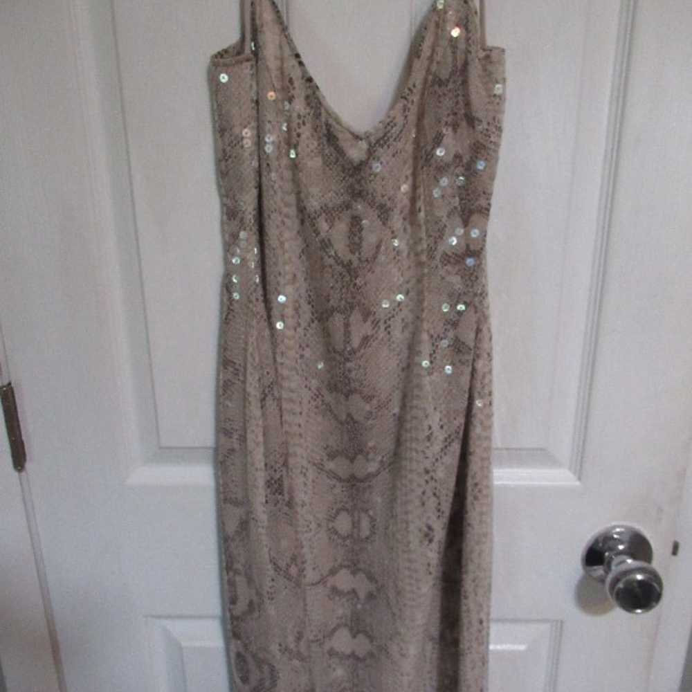 Basix II sequined snake print dress 100% Silk 6 - image 3