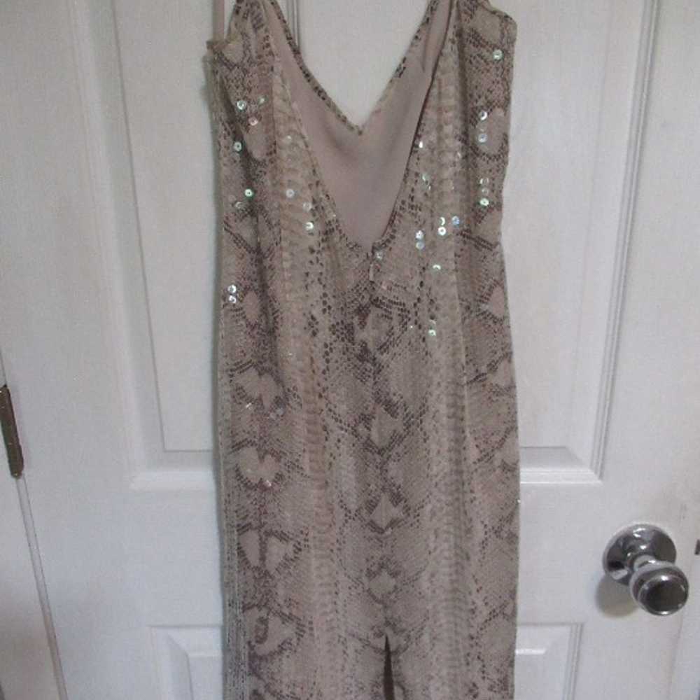 Basix II sequined snake print dress 100% Silk 6 - image 5