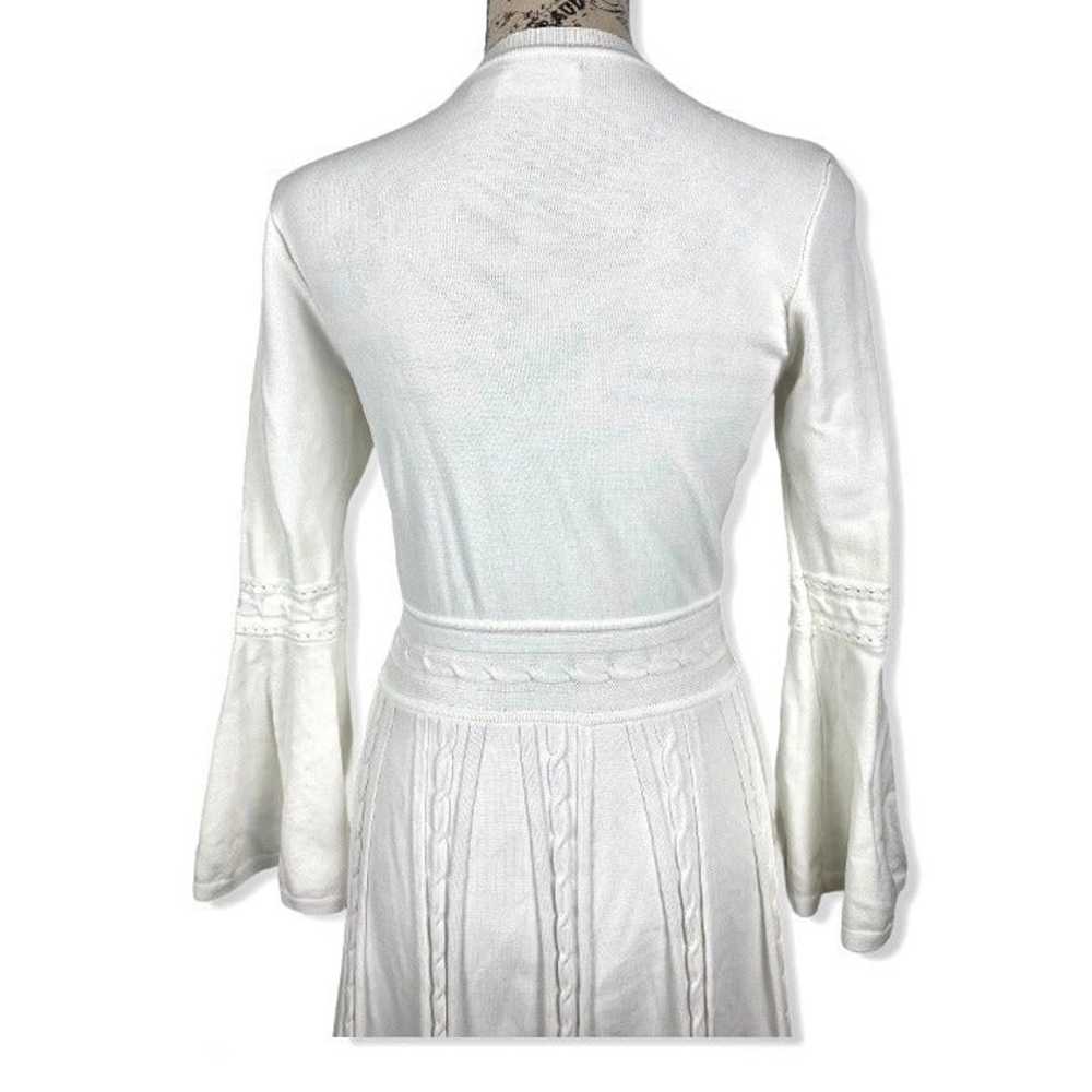 Eliza J bell sleeves knit off white dress- S - image 4