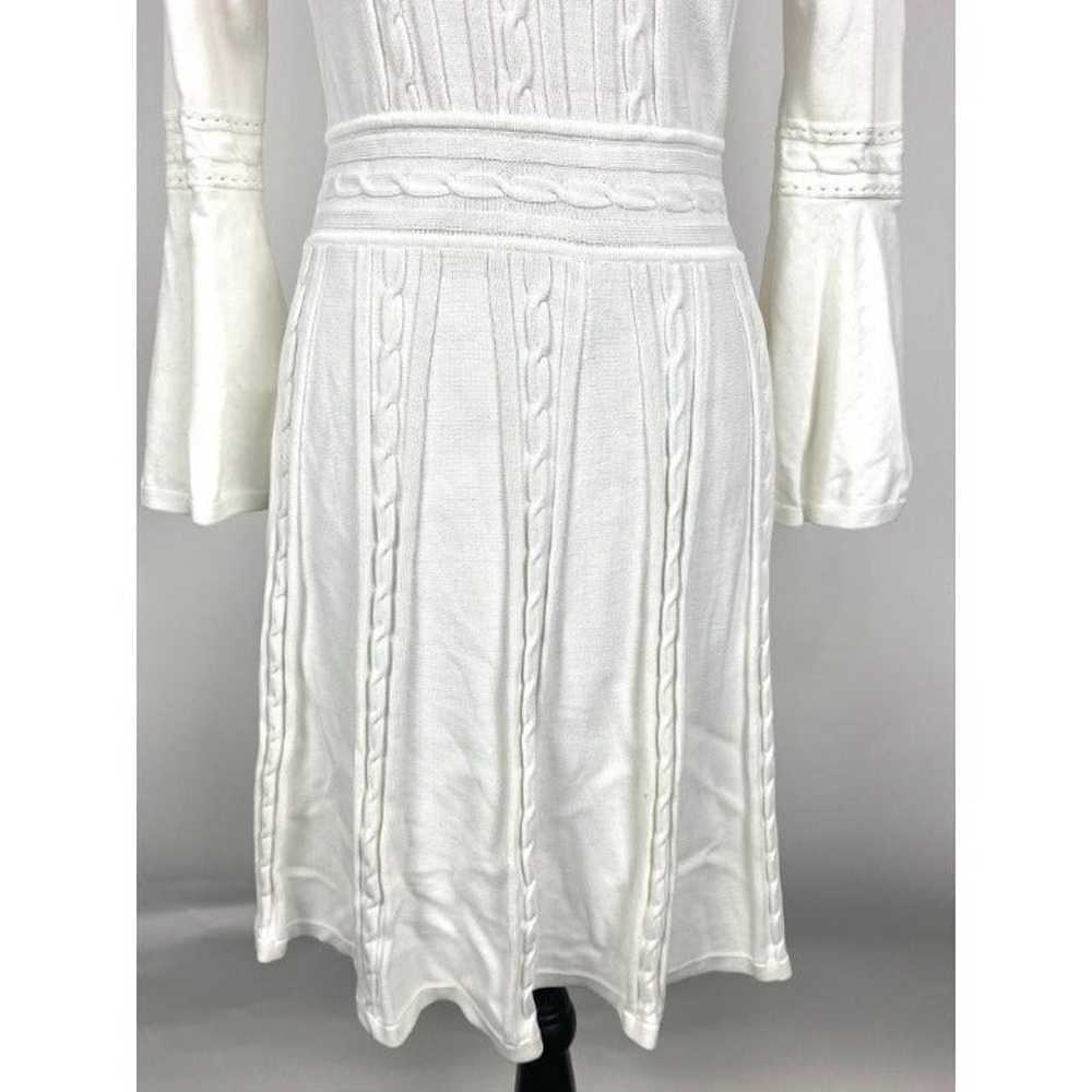 Eliza J bell sleeves knit off white dress- S - image 5